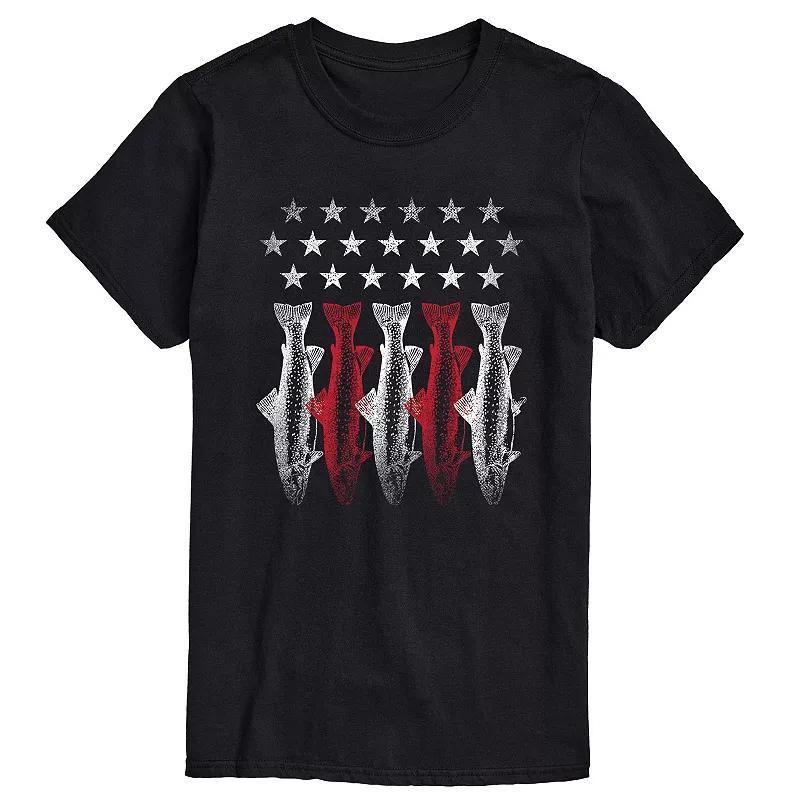 Mens Americana Flag Fish Graphic Tee Product Image