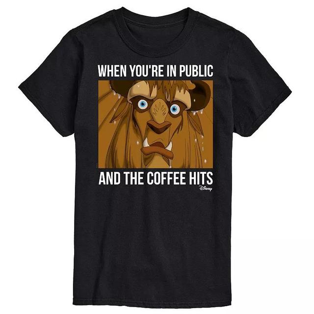 Disney Princess Big & Tall Beast When Coffee Hits Graphic Tee, Mens Product Image