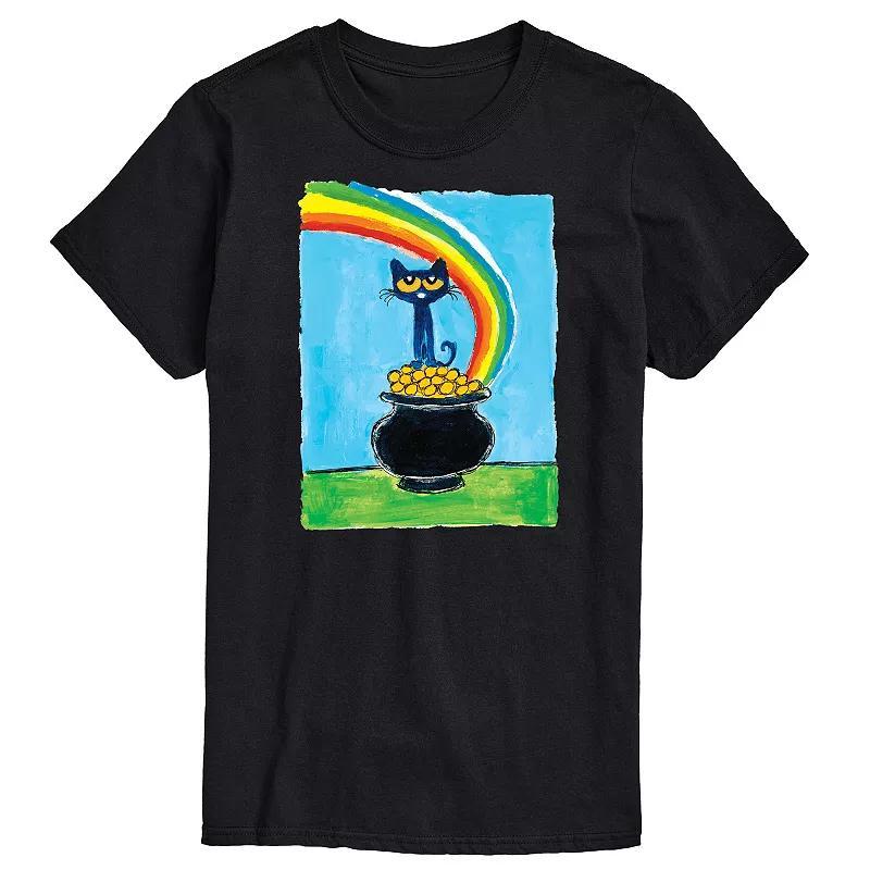 Mens Pete The Cat Rainbow Pot Of Gold Tee Black Product Image