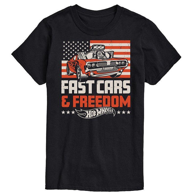 Big & Tall Hot Wheels Fast Cars And Freedom Graphic Tee, Mens Blue Product Image