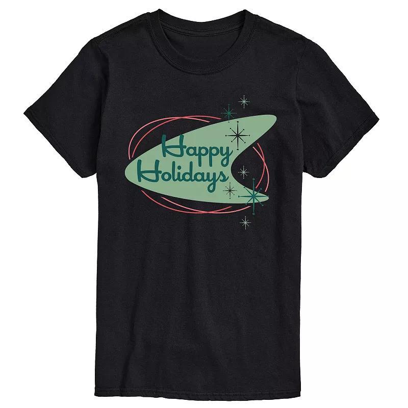 Big & Tall Happy Holidays Sign Graphic Tee, Mens Product Image