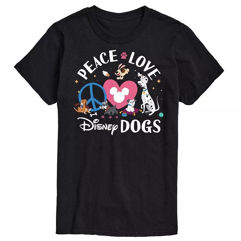 Disneys Cats & Dogs Big & Tall Peace Love Dogs Graphic Tee, Mens Product Image