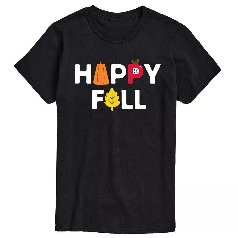 Big & Tall Happy Fall Tee, Mens Black Product Image