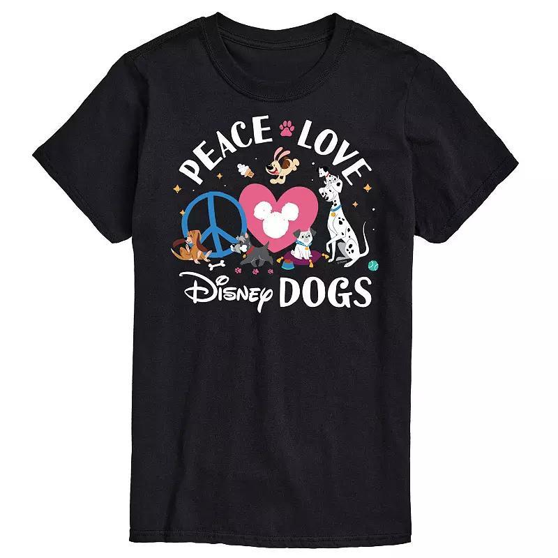 Disneys Cats & Dogs Big & Tall Peace Love Dogs Graphic Tee, Mens Product Image