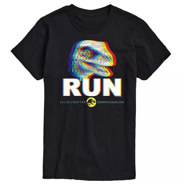 Mens Jurassic World run Glitch Velociraptor Graphic Tee Product Image