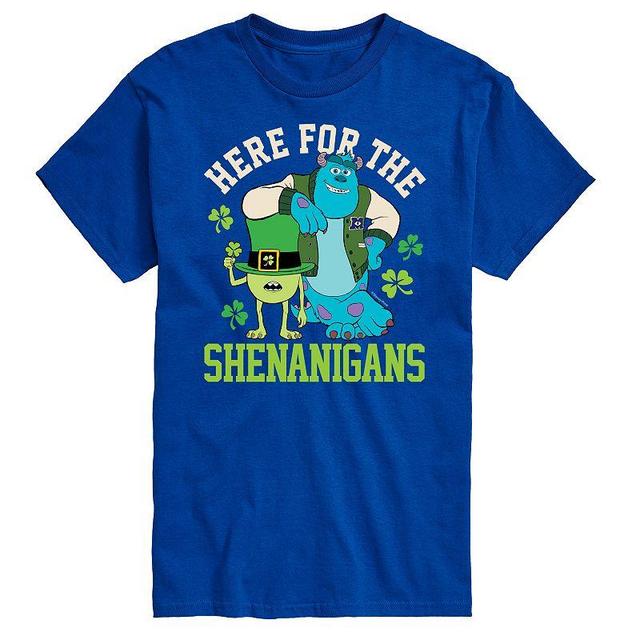 Disneys Monsters Inc. Mens Here for Shenanigans Graphic Tee Blue Product Image