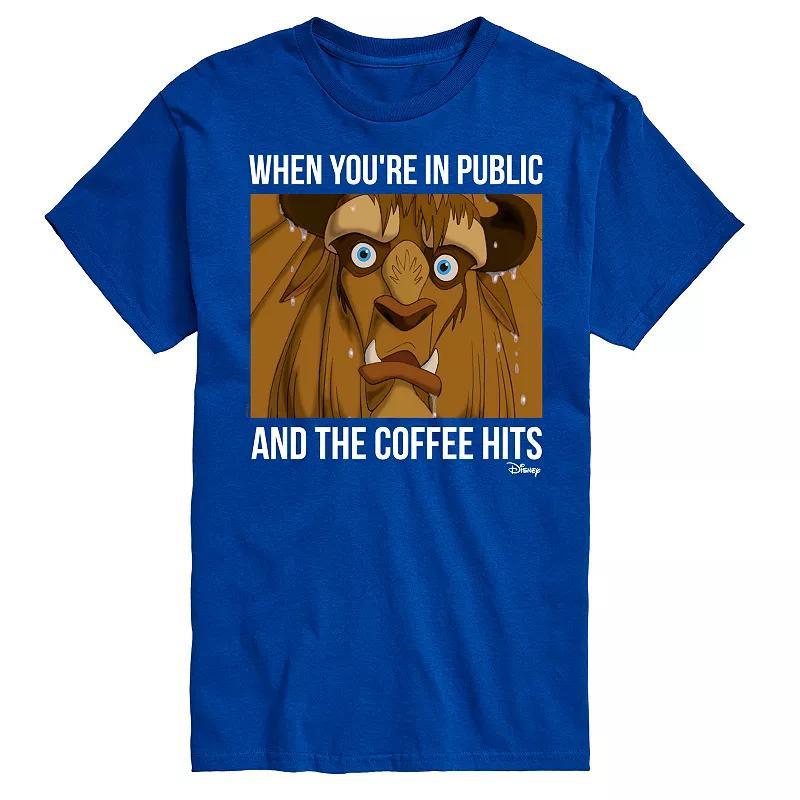 Disney Princess Big & Tall Beast When Coffee Hits Graphic Tee, Mens Product Image