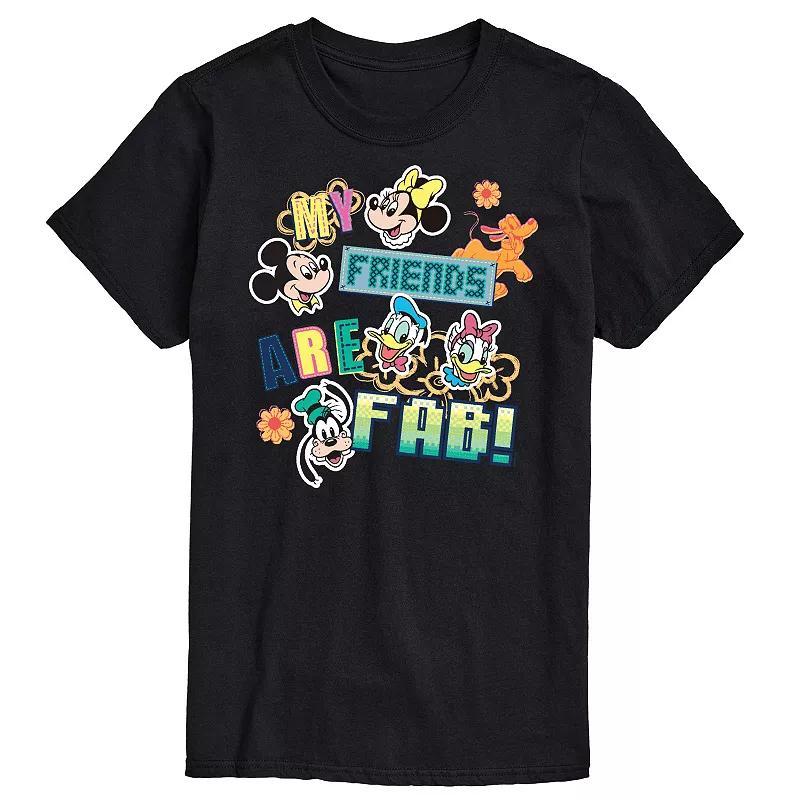 Big & Tall Disney Friends Are Fab Tee, Mens Black Product Image