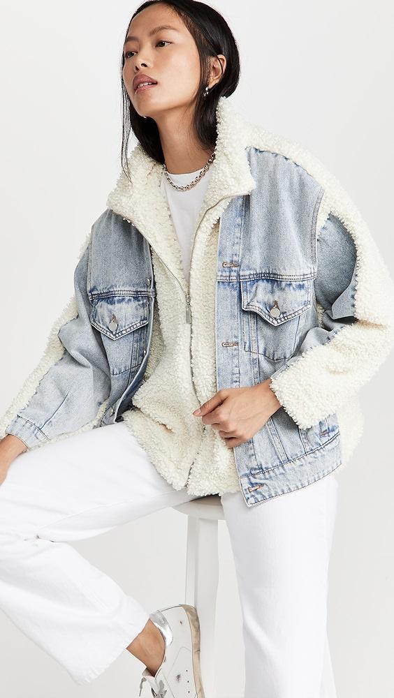 BLANKNYC Bear Hug Denim Sherpa Jacket | Shopbop Product Image