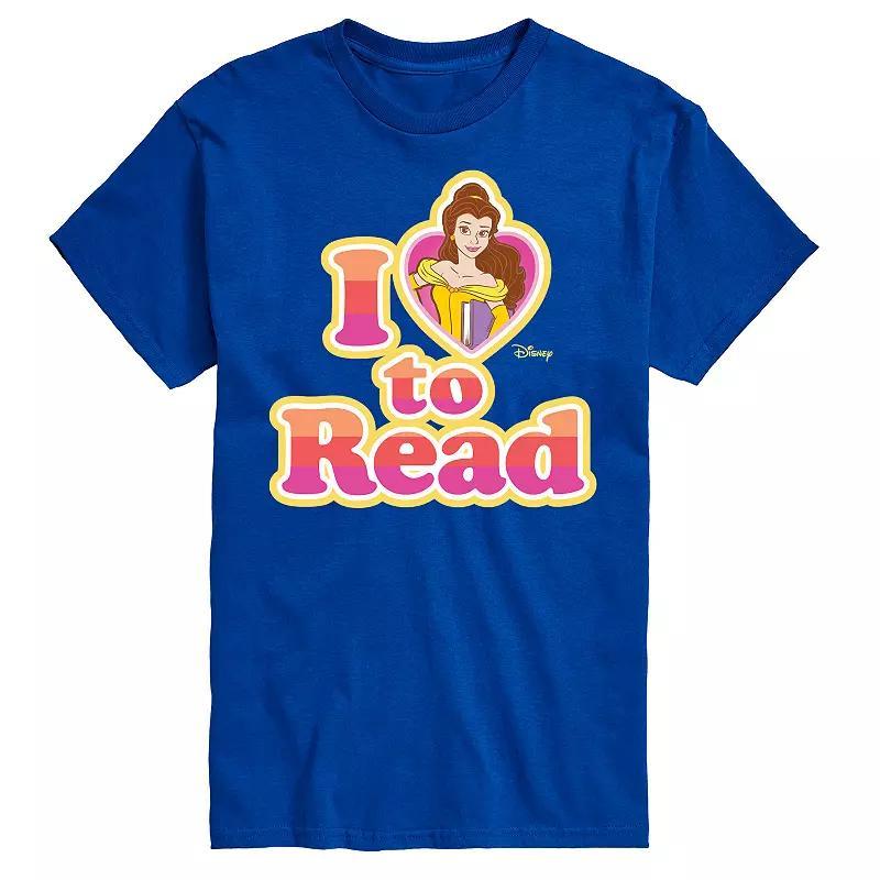 Disney Princess Big & Tall Belle I Love To Read Graphic Tee, Mens Blue Product Image