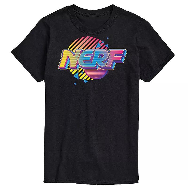 Big & Tall Nerf 90s Nerf Graphic Tee, Mens Black Product Image