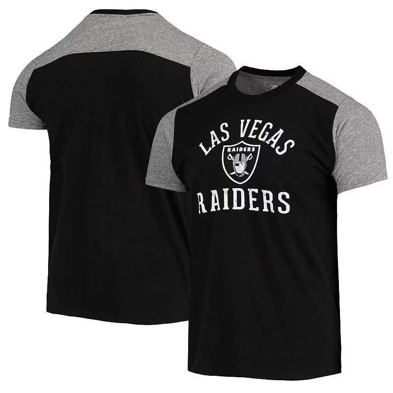 Mens Majestic Threads Black/Gray Las Vegas Raiders Field Goal Slub T-Shirt Product Image