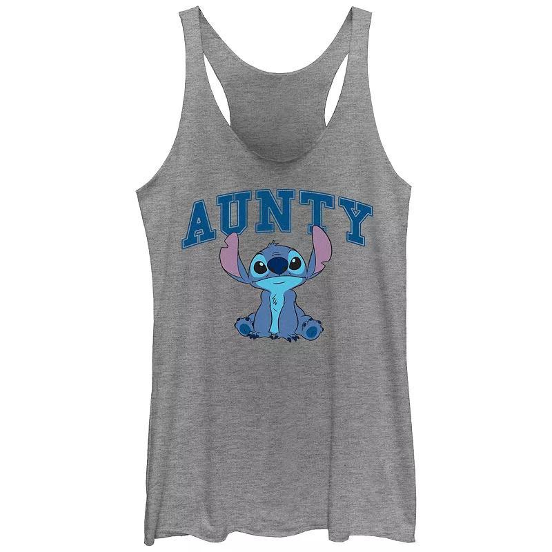 Disneys Lilo & Stitch Aunty Juniors Racerback Tank Top, Womens Gray Grey Product Image