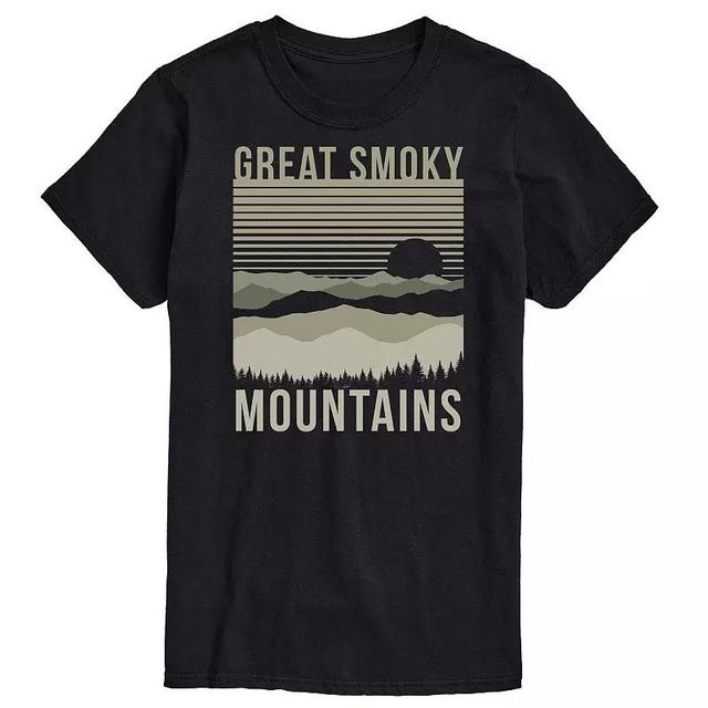 Big & Tall Great Smoky Mountains Tee, Mens Black Product Image