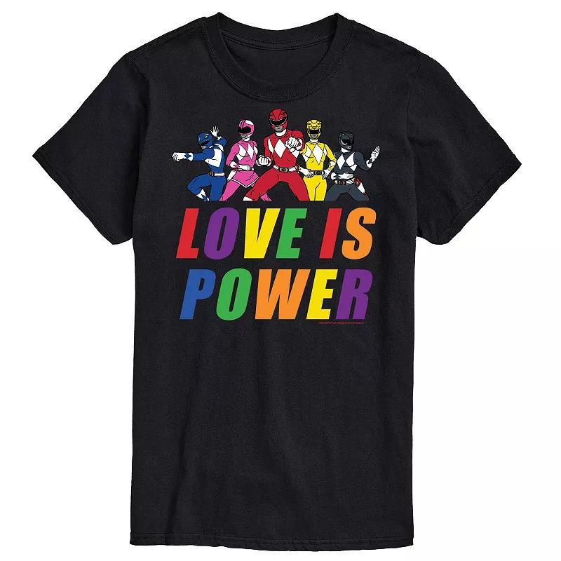 Big & Tall Power Rangers Love Is Power Graphic Tee, Mens Blue Product Image