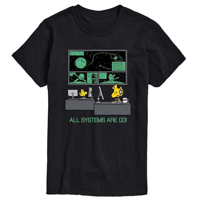 Mens Peanuts All Systems Are Go Tee Black Product Image