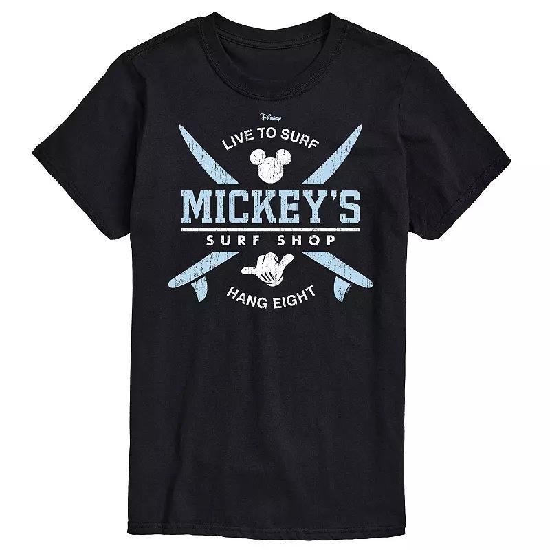 Big & Tall Disney Mickeys Surf Shop Tee, Mens Med Grey Product Image