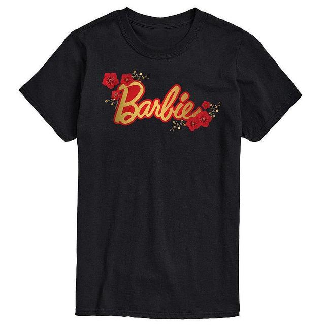 Big & Tall Barbie Logo Red Floral Graphic Tee, Mens Product Image