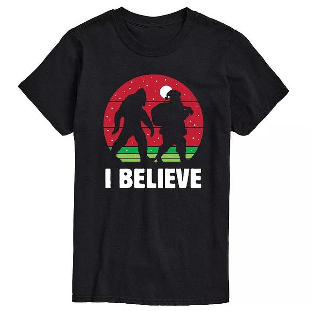 Big & Tall I Believe Sasquatch Santa Tee, Mens Product Image