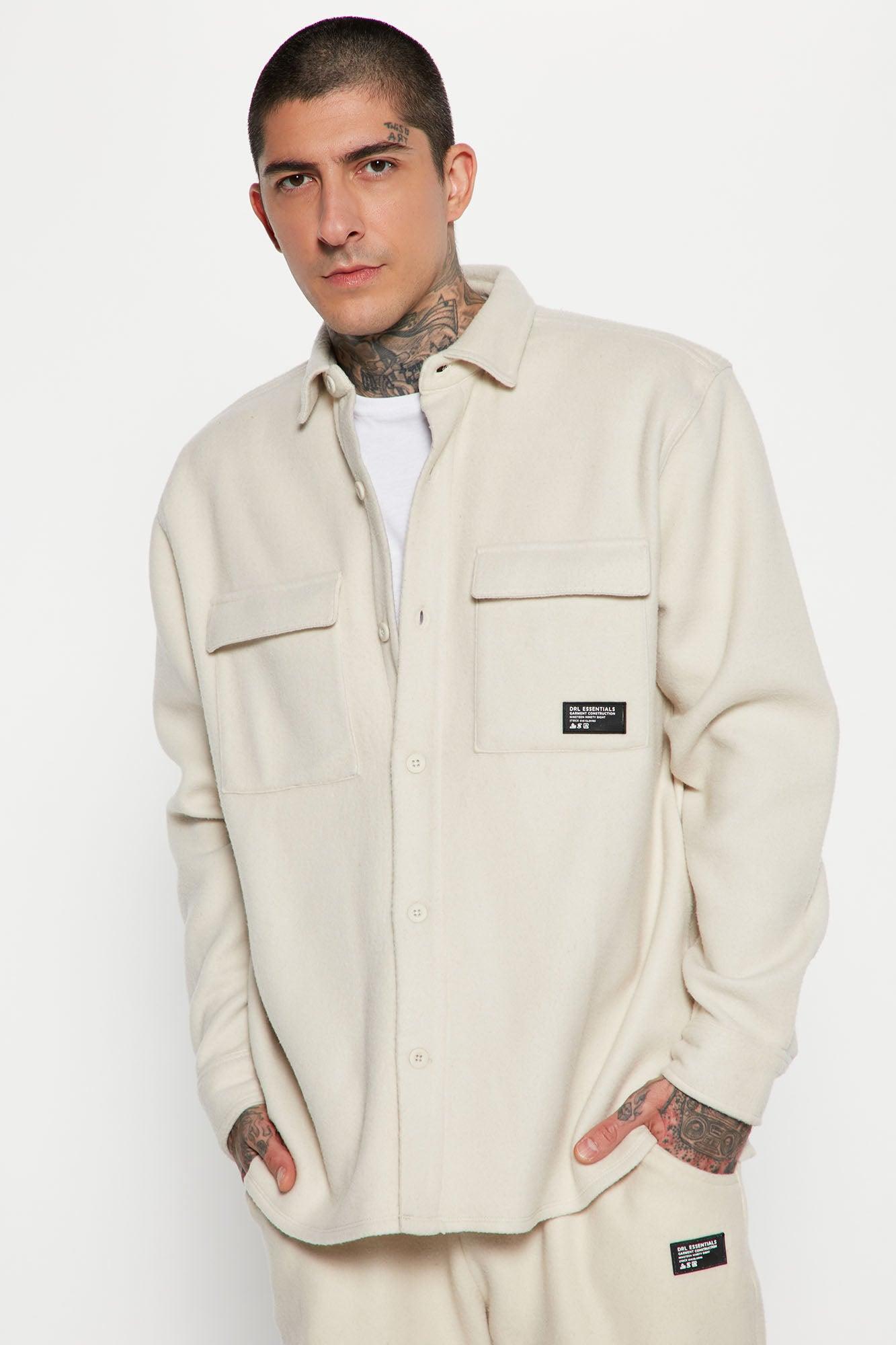 Your Go To Fleece Shacket - Cream Product Image