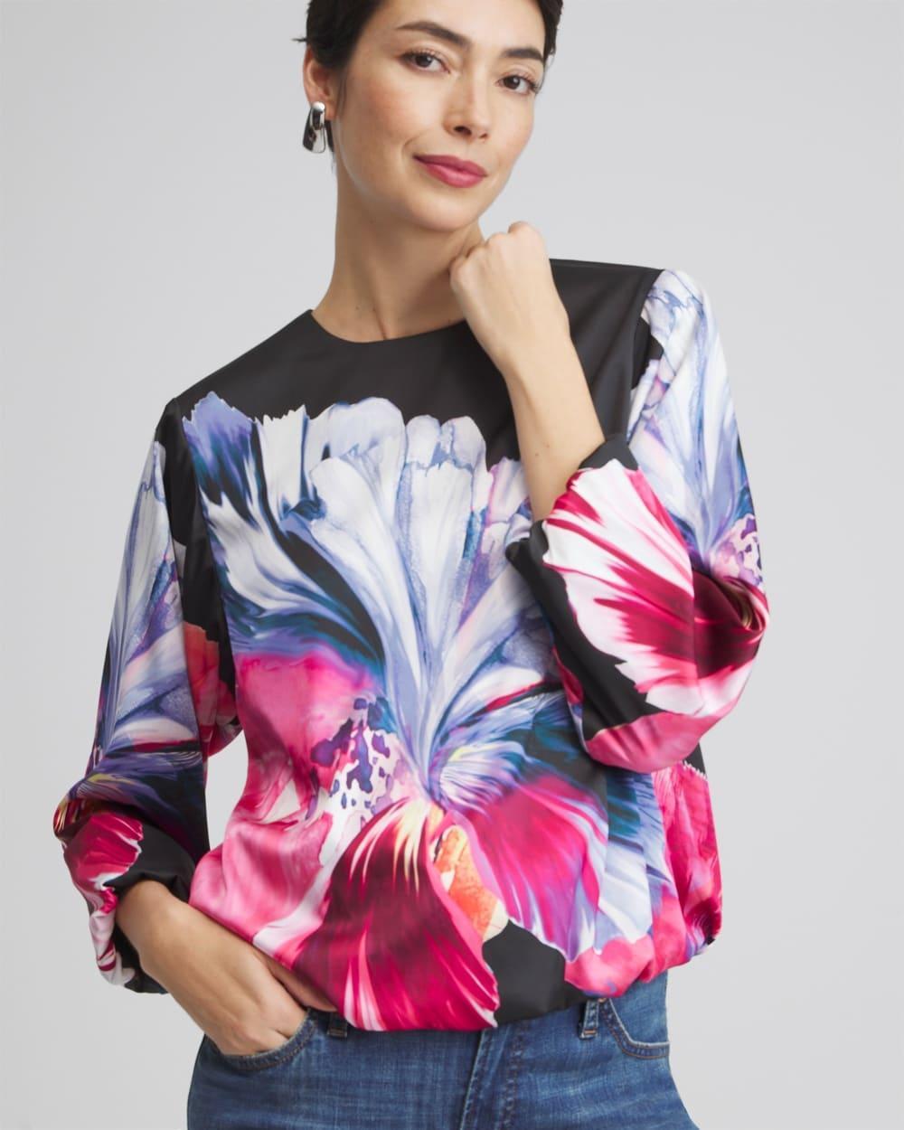 Women's Floral Bubble Hem Top Product Image