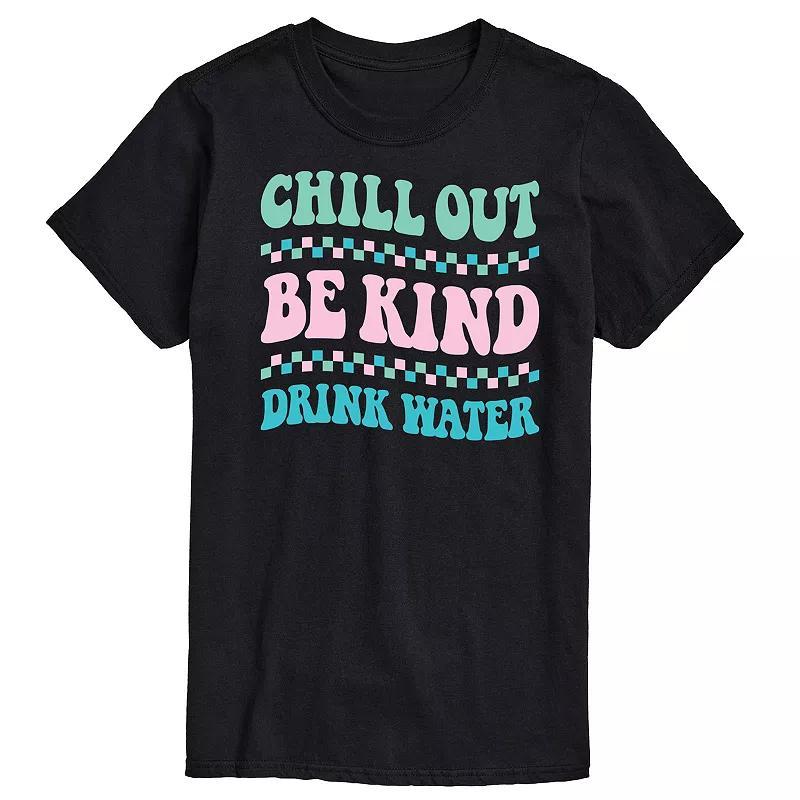 Mens Chill Out Be Kind Drink Water Graphic Tee Product Image