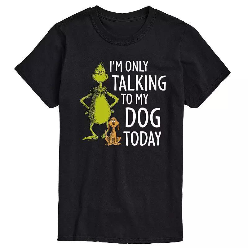 Big & Tall Dr. Seuss Grinch Talking To My Dog Today Graphic Tee, Mens Product Image