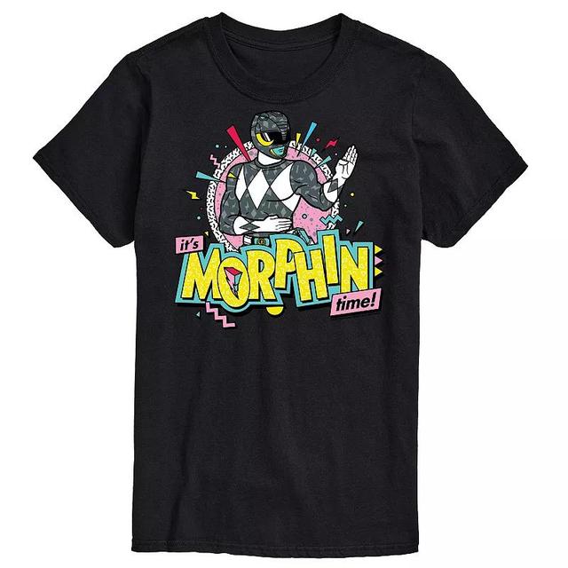 Big & Tall Power Rangers Morphin Time Black Graphic Tee, Mens Product Image