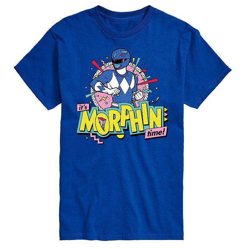 Mens Power Rangers Morphin Time Blue Graphic Tee Med Blue Product Image