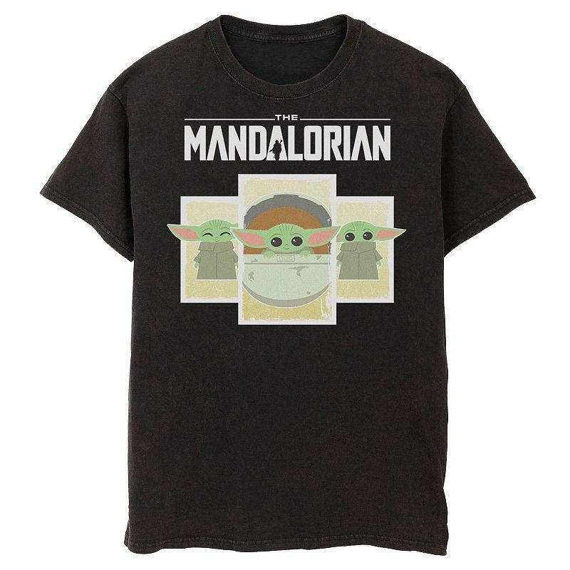 Mens Star Wars The Mandalorian The Child Cartoon Panels Tee Product Image