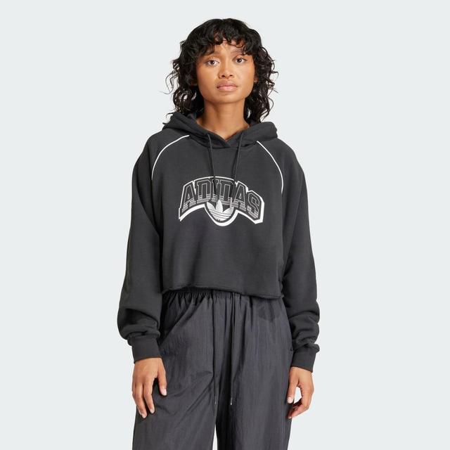 adidas Cropped Hoodie Black S Womens Product Image