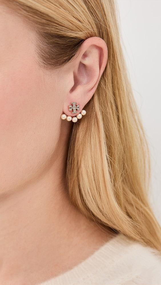 Tory Burch Kira Pearl Front Back Earrings | Shopbop Product Image