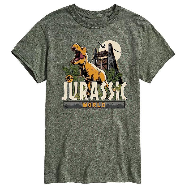 Mens Jurassic World T Rex Graphic Tee Grey Gray Product Image