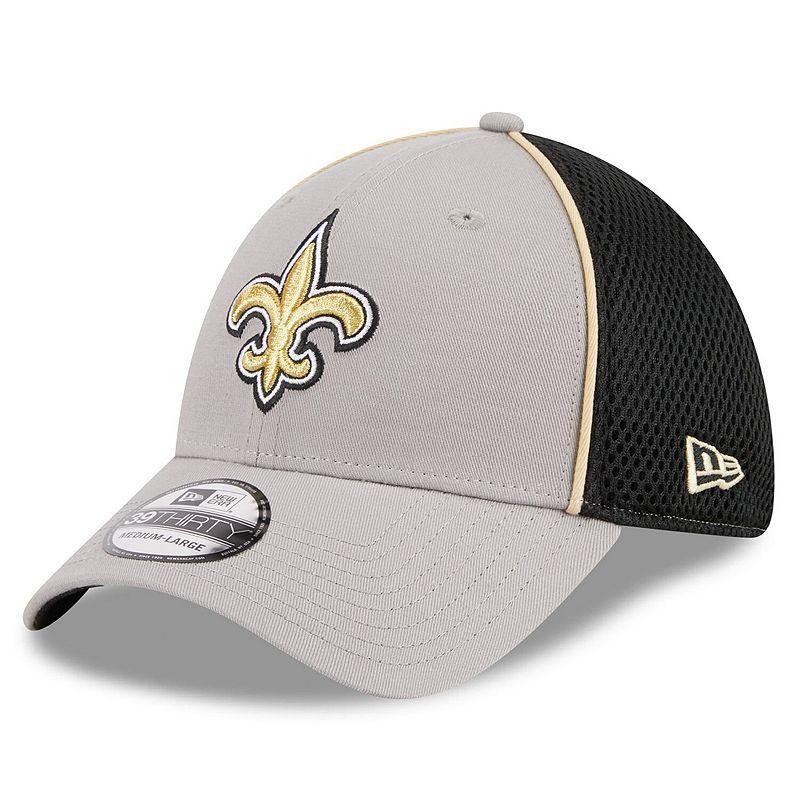 Mens New Era Gray New Orleans Saints Pipe 39THIRTY Flex Hat Product Image