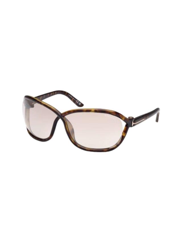 TOM FORD Fernanda Sunglasses In Dark Havana/brown Mirrored Solid Product Image