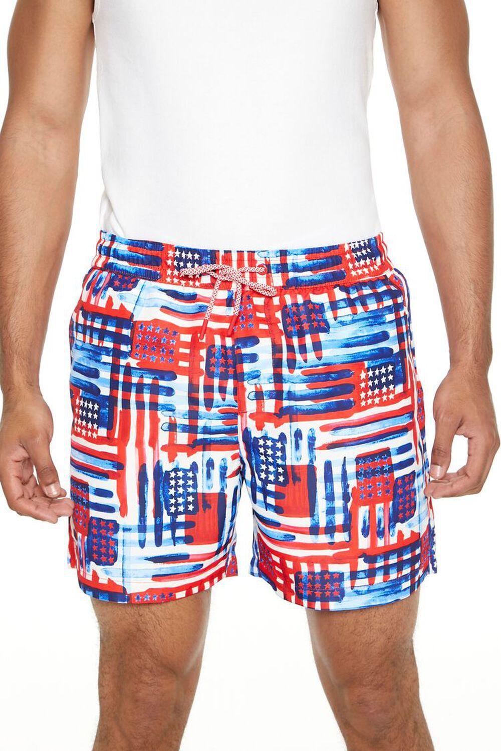 American Flag Print Swim Trunks | Forever 21 Product Image