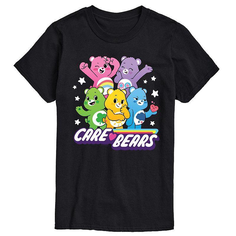 Big & Tall Care Bears Main Group Graphic Tee, Mens Black Product Image