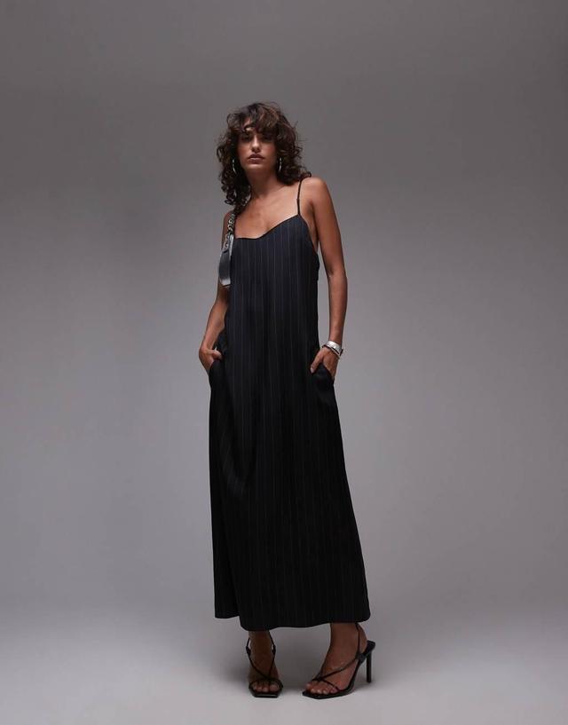 Topshop tailored pinstripe midi slip dress Product Image