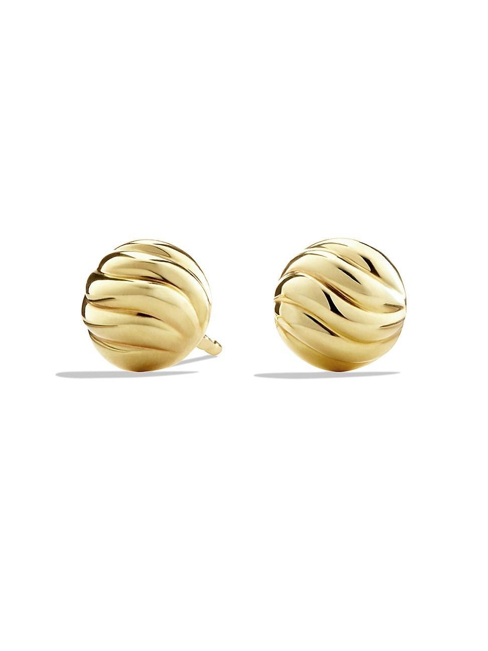 Womens Sculpted Cable Stud Earrings in 18K Yellow Gold Product Image