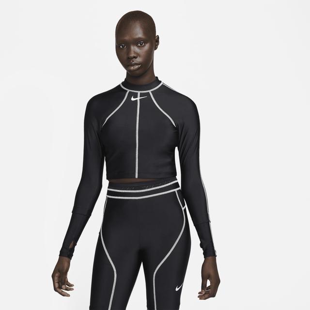 Nike Womens Fusion Long-Sleeve Hydroguard Crop Swim Top Product Image