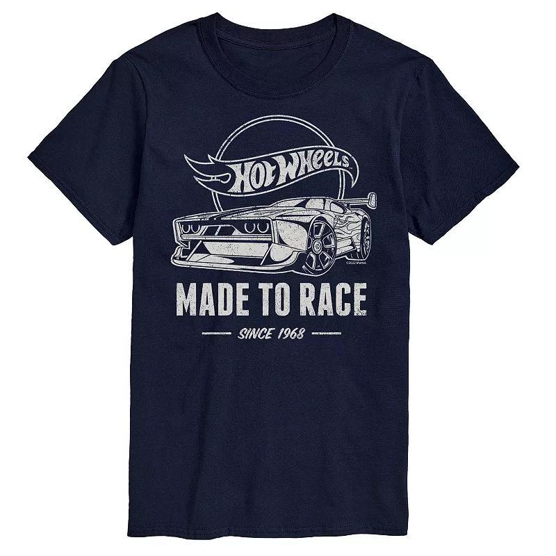 Big & Tall Hot Wheels Made To Race Graphic Tee, Mens Blue Product Image