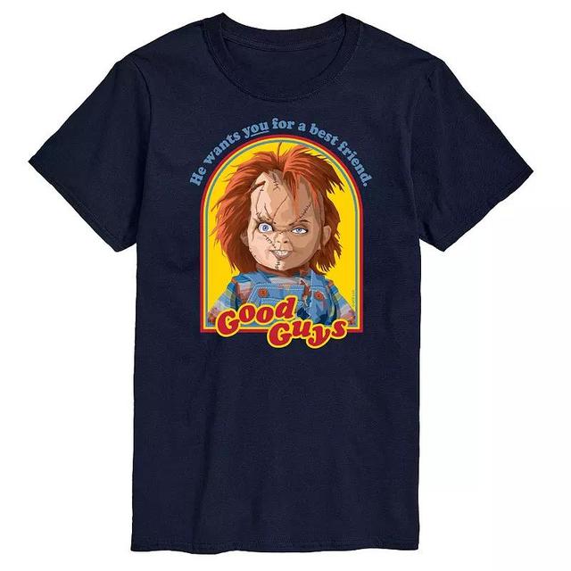 Big & Tall Chucky Retro Good Guys Graphic Tee, Mens Blue Product Image