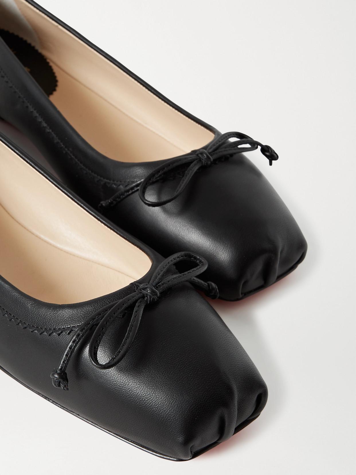 CHRISTIAN LOUBOUTIN Mamadrague Square-toe Leather Ballet Flats In Black Product Image