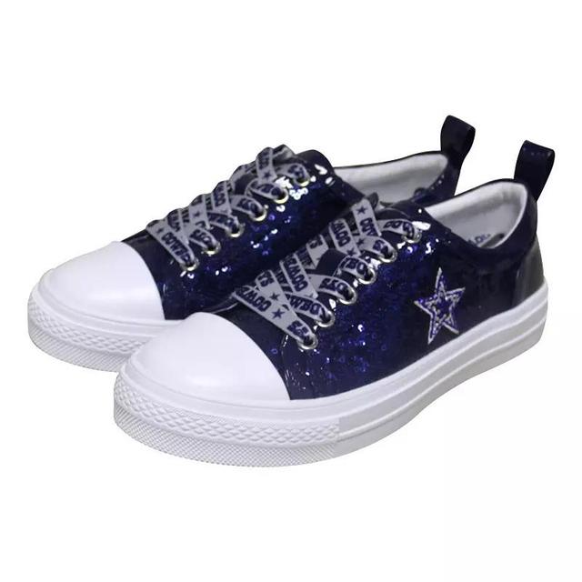 Womens Cuce Dallas Cowboys Team Sequin Sneakers Blue Product Image