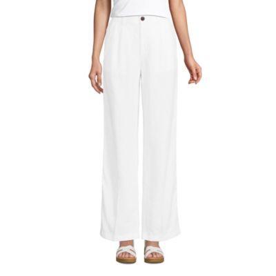 Women's High Rise Wide Leg Linen Pleated Pants Product Image