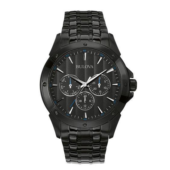 Men's Bulova Classic Black IP Watch with Black Dial (Model: 98C121) Product Image