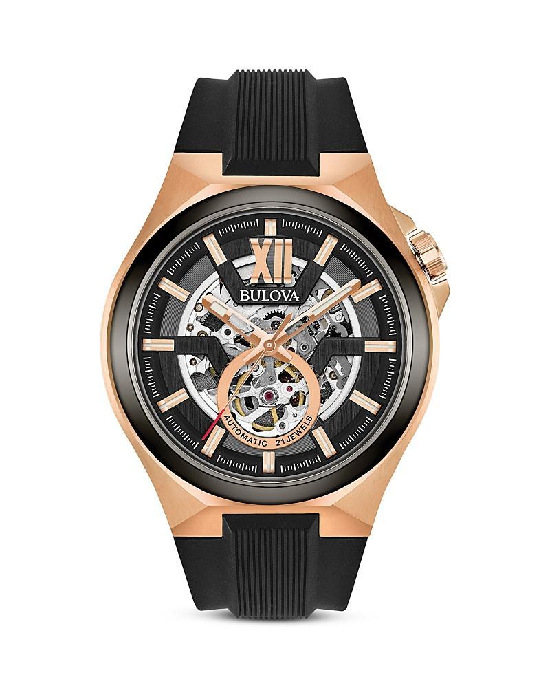 Bulova Mens Maquina Automatic Gold Stainless Steel Bracelet Watch Product Image