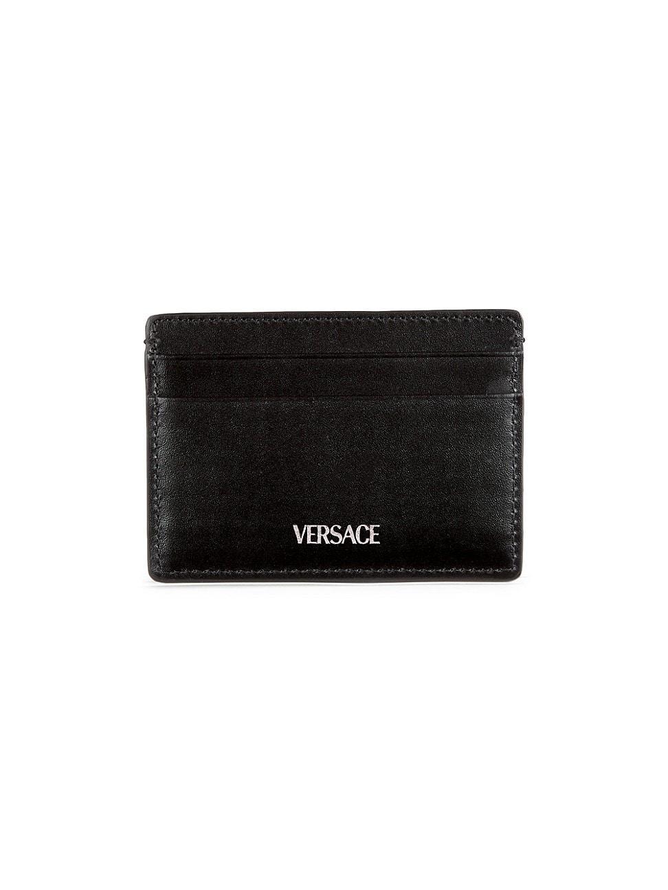 Versace Floral Jacquard & Leather Card Case Product Image