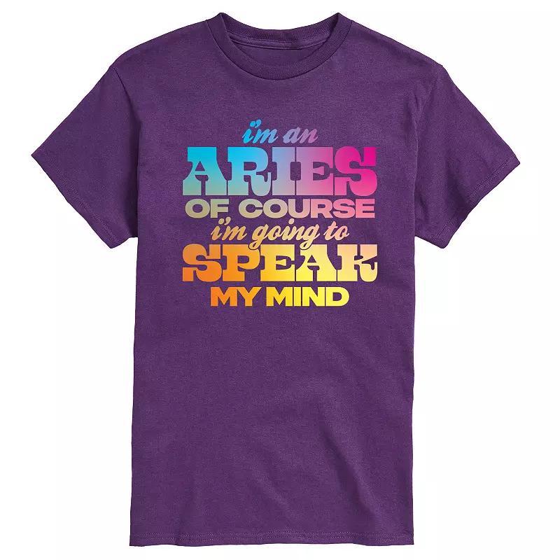 Mens Aries Speak My Mind Graphic Tee Product Image