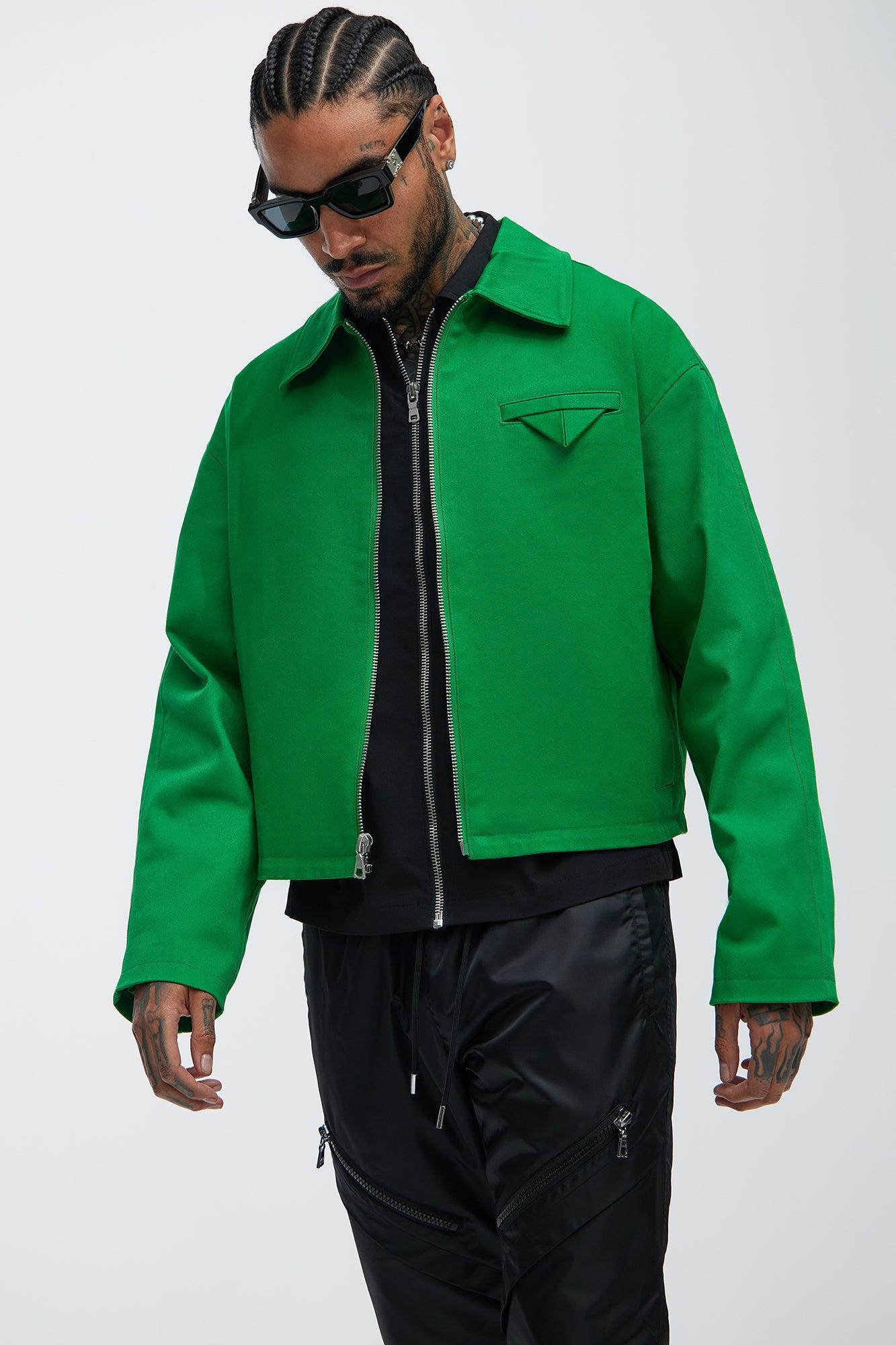 Bordeaux Cropped Chore Jacket - Green Product Image